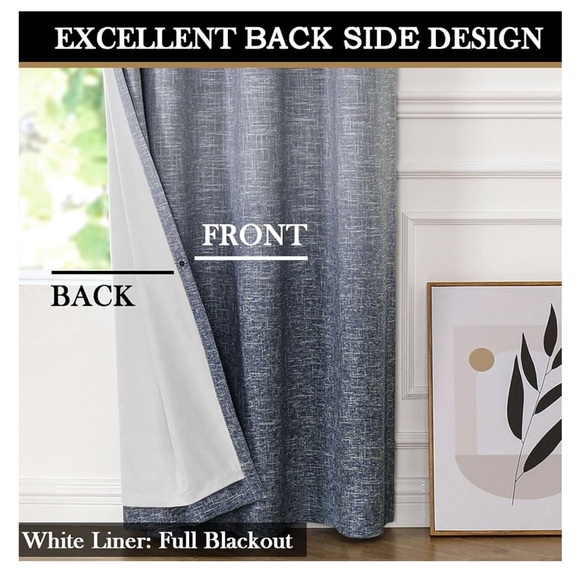 Ombré Full Blackout Curtain Panels 95” Cream White to Indigo Blue New in Package - Picture 3 of 11
